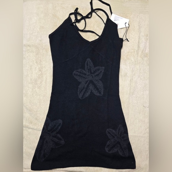 NWT Honor The Gift Floral Knit Halter Dress In Black Size Large NWT - Picture 11 of 13